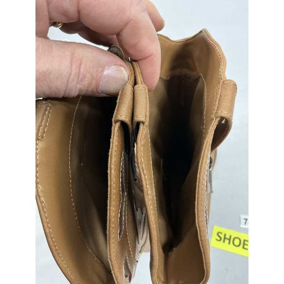 Womans NWT Madden NYC Midcalf Pull On Cowgirl Style Boots 10 Brown 1/2 Zip - Picture 5 of 9